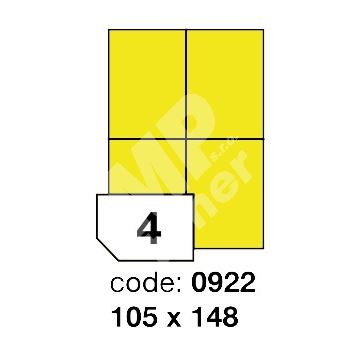 Samolepící etikety Rayfilm Office 105x148 mm 100 archů, matně žlutá, R0121.0922A 1