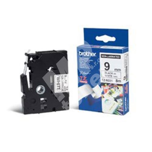 Páska Brother TZE-N221, 9mm, černý tisk/bílý podklad 1