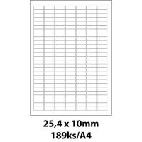 Print etikety Emy 25,4x10 mm, 189ks/arch, 100 archů, samolepící Print etikety Emy 25,4x10 mm, 189ks/arch, 100 archů, samolepící
