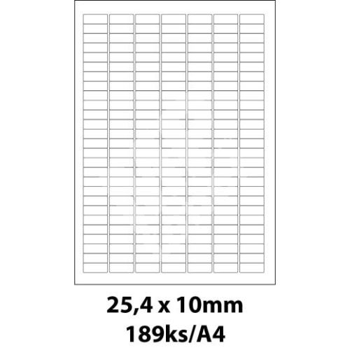Print etikety Emy 25,4x10 mm, 189ks/arch, 100 archů, samolepící 1