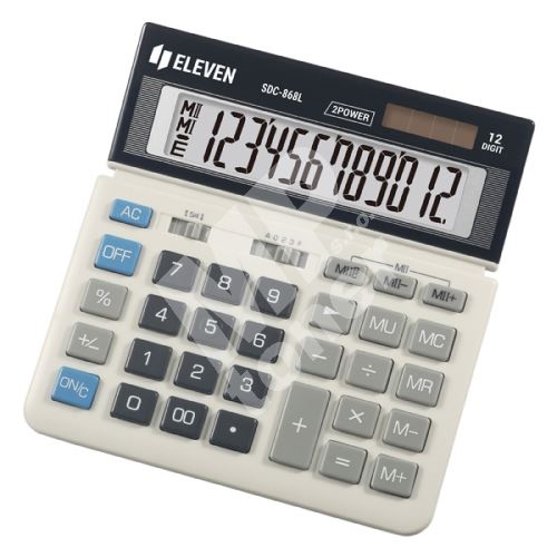 Kalkulačka Eleven SDC-868L, černo-bílá, stolní, dvanáctimístná 1