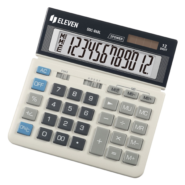 Kalkulačka Eleven SDC-868L, černo-bílá, stolní, dvanáctimístná