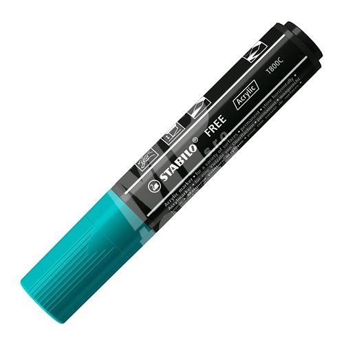 STABILO FREE Acrylic akrylový popisovač T800C Klínový hrot 4-10 mm - modře zelený 1