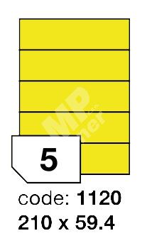 Samolepící etikety Rayfilm Office 210x59,4 mm 300 archů, fluo žlutá, R0131.1120D 1