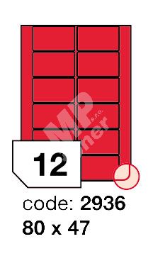 Samolepící etikety Rayfilm Office 80x47 mm 300 archů, matně červená, R0122.2936D 1