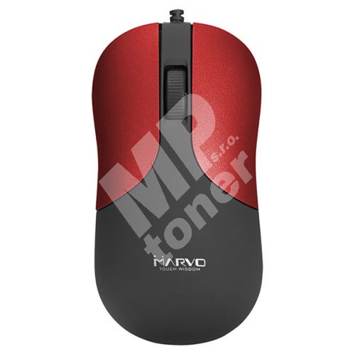 Myš Marvo DMS002RD, 1200DPI, optika, 3tl., drátová USB, černo- červená 1