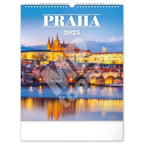 Nástěnný kalendář Notique Praha 2025, 30 x 34 cm 1