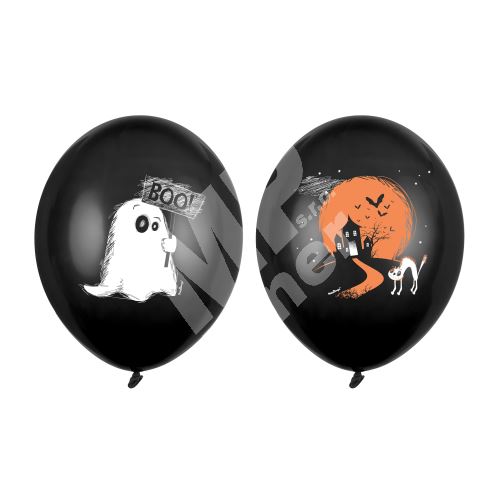 Balónky s potiskem černé Halloween 6ks 1