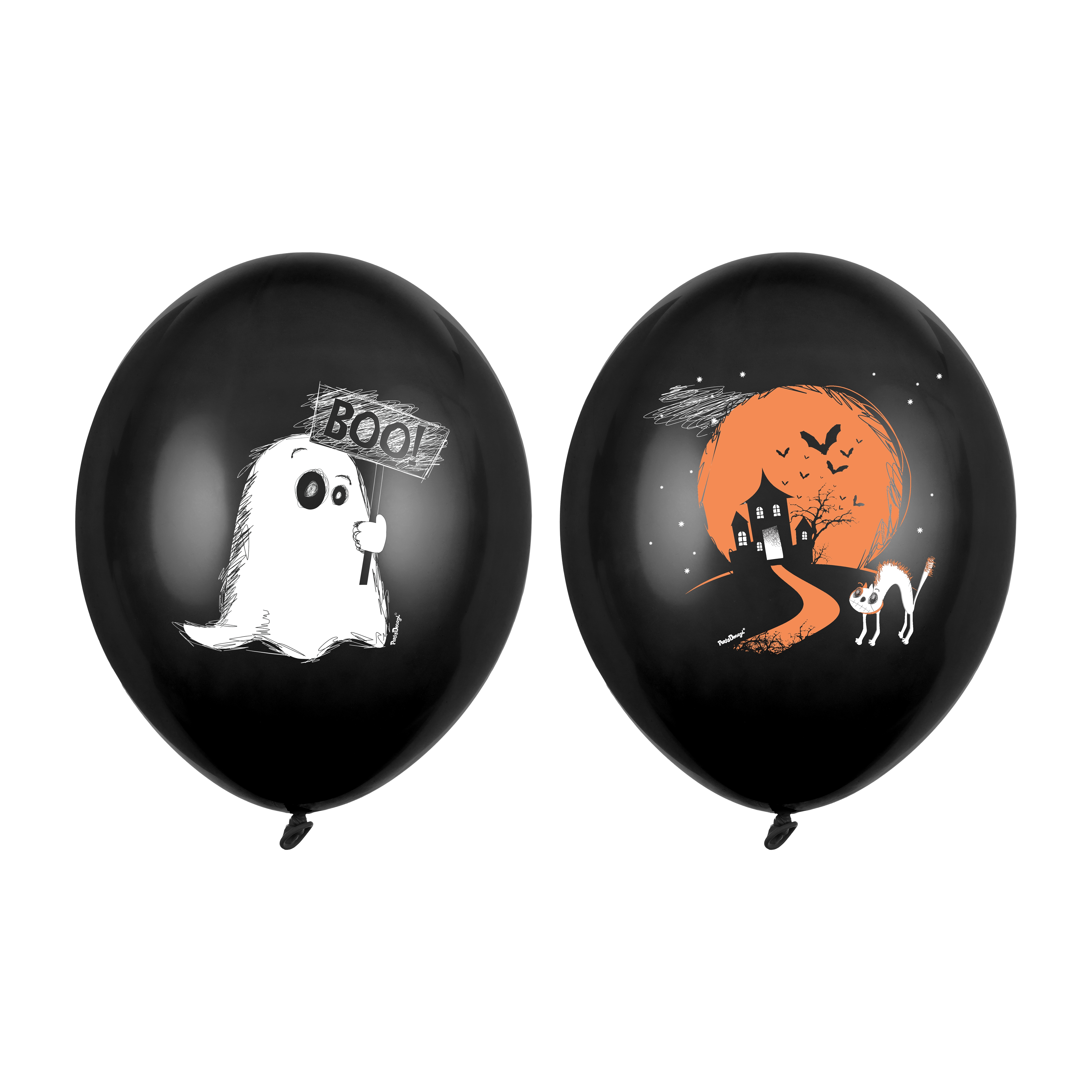 Balónky s potiskem černé Halloween 6ks