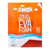 Dekorační pěna EVA červená glitter A4, tloušťka 2,0 mm, samolepící, 10ks Dekorační pěna EVA červená glitter A4, tloušťka 2,0 mm, samolepící, 10ks