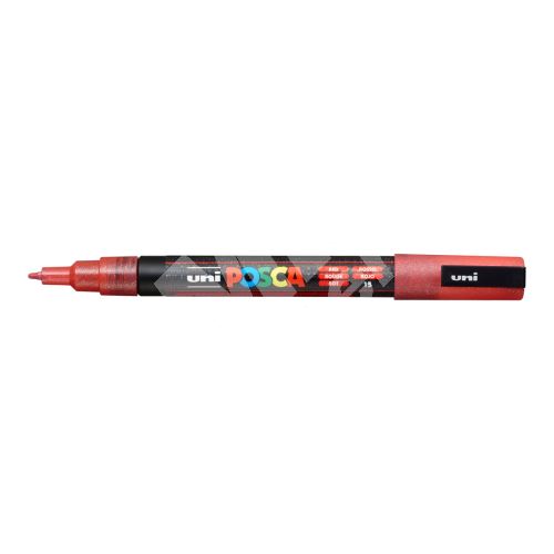 Uni Posca PC-3M akrylový popisovač, 0,9-1,3 mm, třpytivě červený 1
