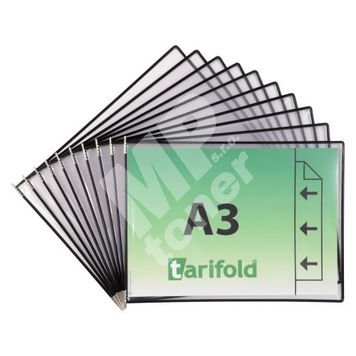 Tarifold závěsný rámeček s kapsou, A3, otevřený bokem vertikální, černý, 10 ks 1