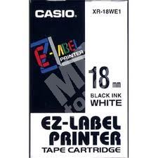 Páska Casio XR-18WE1 18mm černý tisk/bílý podklad 1