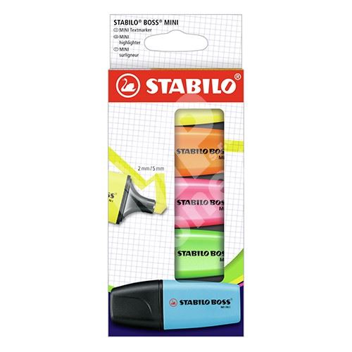STABILO BOSS MINI zvýrazňovač - 5 ks balení - s 5 různými barvami 1