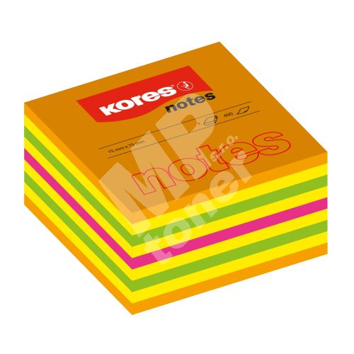Bloček Kores Cubo Summer Neon 75x75mm 450 listů 2
