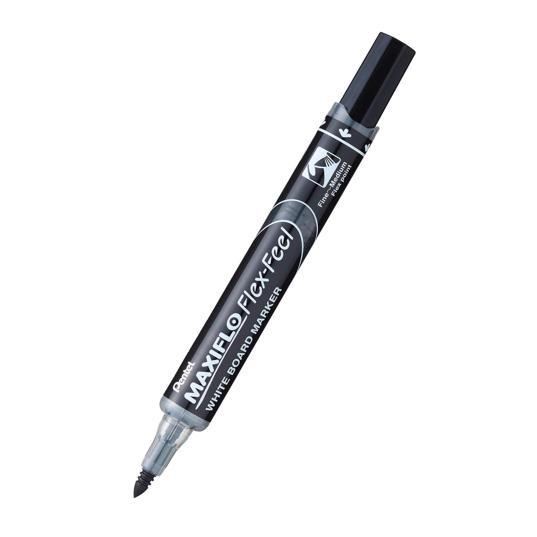 Popisovač Pentel Maxiflo Flex-feel MWL5SBF, na bíle tabule, černý