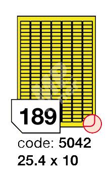 Samolepící etikety Rayfilm Office 25,4x10 mm 300 archů, fluo žlutá, R0131.5042D 1