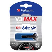 64GB Verbatim Store'N'Go V3 MAX, USB flash disk 3.0, 49807, modrá