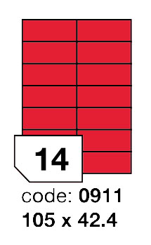 Samolepící etikety Rayfilm Office 105x42,4 mm 300 archů, fluo červená, R0132.0911D