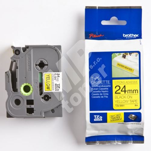 Páska Brother TZE-S651, 24mm, černý tisk/žlutý podklad originál 1