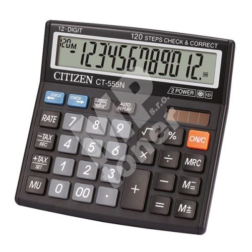 Kalkulačka Citizen CT555N, černá, stolní, dvanáctimístná 1