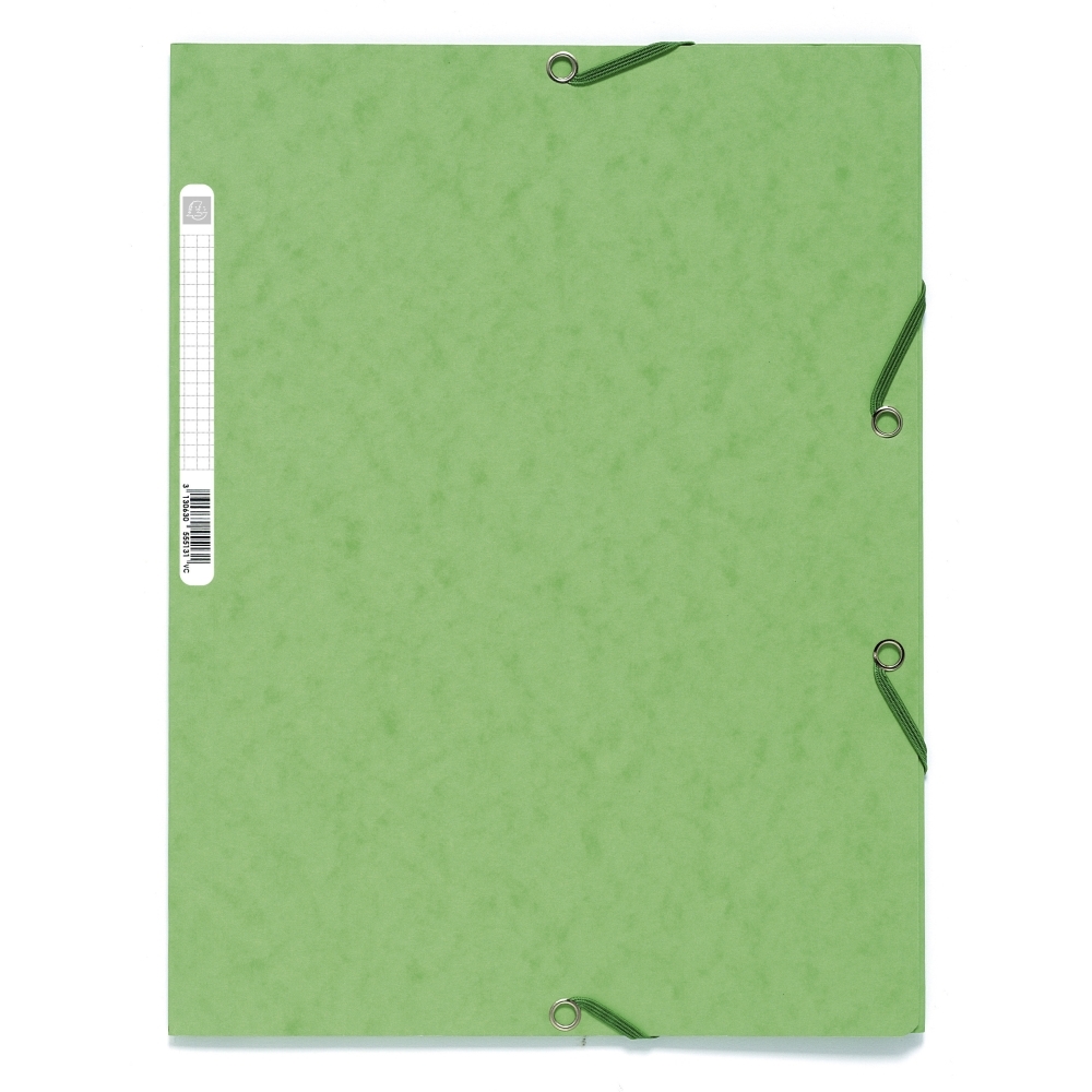 Spisové desky s gumičkou a štítkem Exacompta, A4 maxi, prešpán, světle zelené