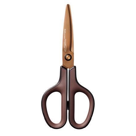 Nůžky Plus Fitcut Curve Premium, univerzální, 17,5 cm, bronz