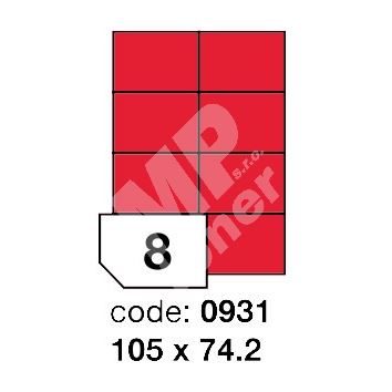 Samolepící etikety Rayfilm Office 105x74,2 mm 100 archů, fluo červená, R0132.0931A 1