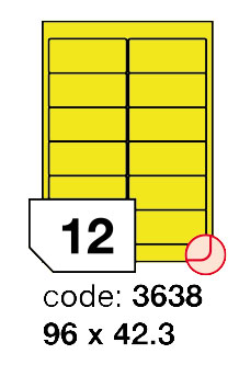 Samolepící etikety Rayfilm Office 96x42,3 mm 300 archů, matně žlutá, R0121.3638D