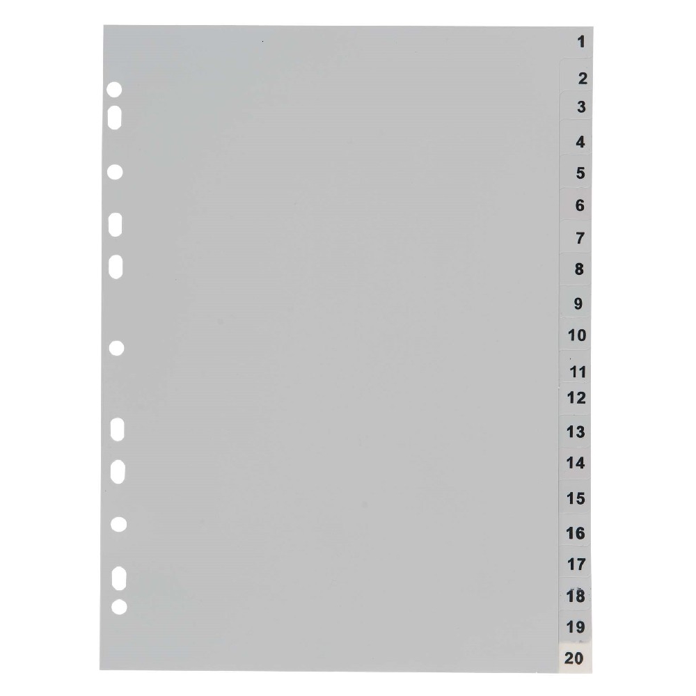 Rozdružovač PVC A4 1-20 číselný, šedý