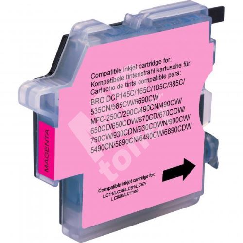 Kompatibilní cartridge Brother LC-980M, DCP 145C, DCP165C, magenta, Uprint 1