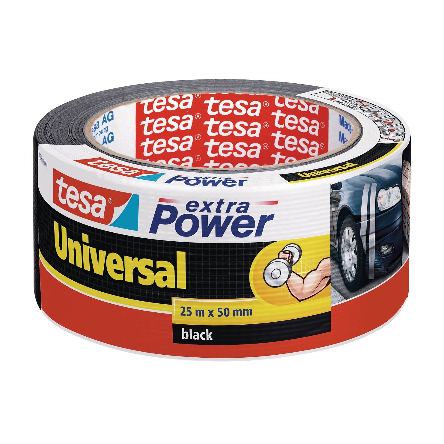 Textilní páska Tesa extra Power Universal, 50 mm x 25 m, černá