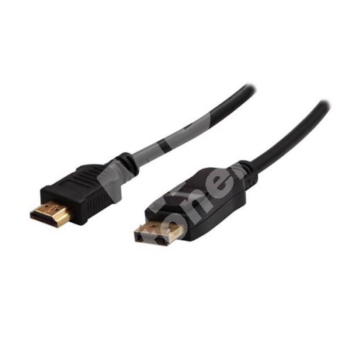 Video kabel Logo, DisplayPort samec - HDMI samec, 1m, černá 1