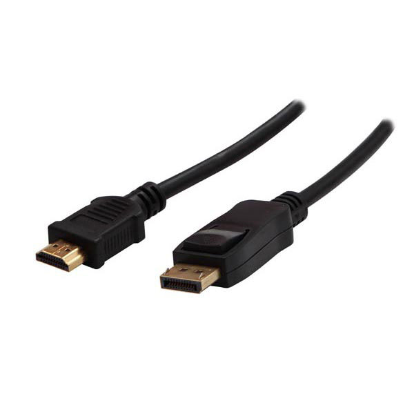 Video kabel Logo, DisplayPort samec - HDMI samec, 1m, černá