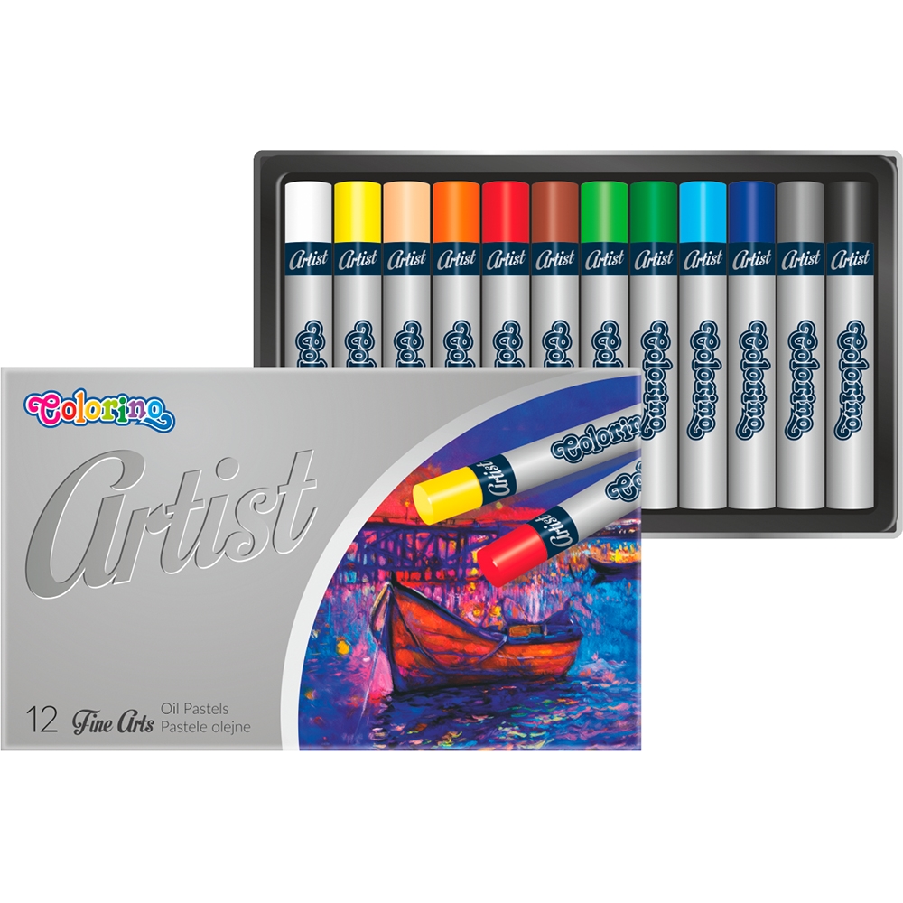 Olejové pastely Colorino Artist, kulaté, 12 barev
