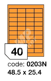 Samolepící etikety Rayfilm Office 48,5x25,4 mm 300 archů, fluo oranžová, R0133.0203ND 1