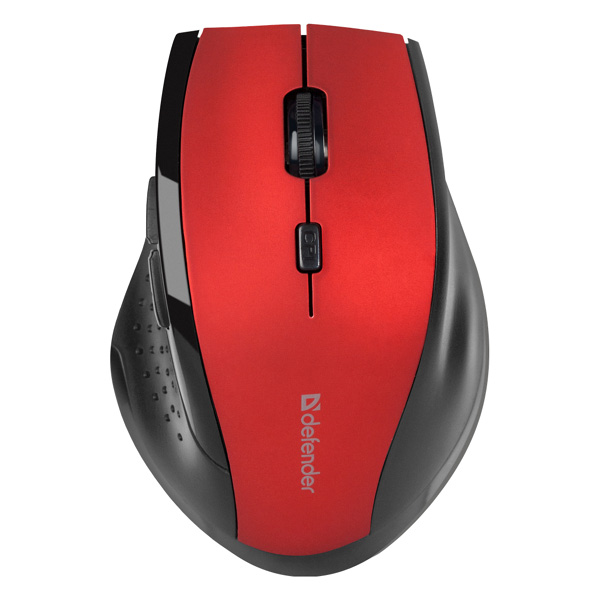 Myš Defender Accura MM-365, 1600DPI, optická, 6tl., bezdrátová, černo-červená