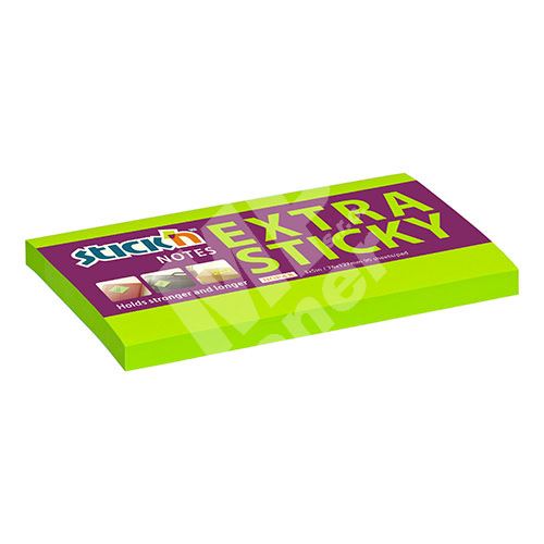 Samolepicí bloček Stick n Extra Sticky neonově zelený, 76 x 127 mm 1