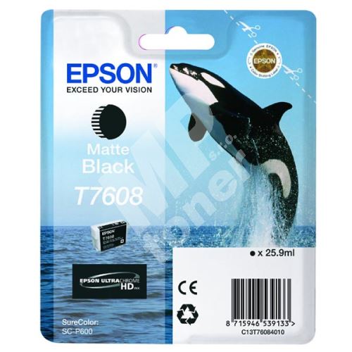 Cartridge Epson C13T76084010, matte black, originál 1