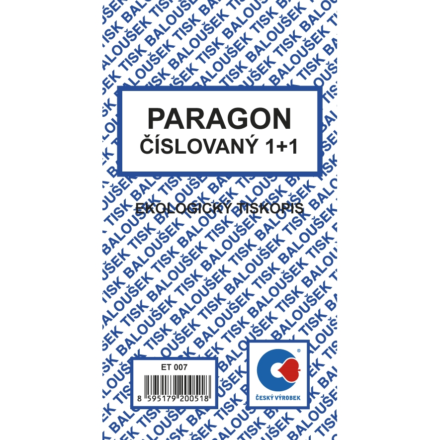 Paragon ET007, číslovaný 1+1, 50 listů