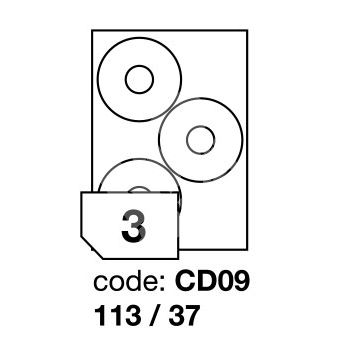 Samolepící etikety Rayfilm Office průměr 113/37 mm 100 archů R0100.CD09A 1