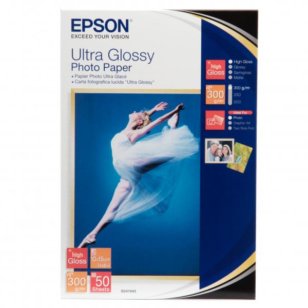 Epson Ultra Glossy Photo Paper, lesklý, bílý, 100x150mm, 300 g/m2, 50ks, C13S041943