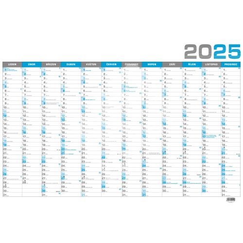 Nástěnný roční kalendář B1 - modrý 1