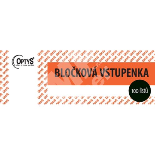 Bločková vstupenka, 100 listů, OP1267, mix barev 1