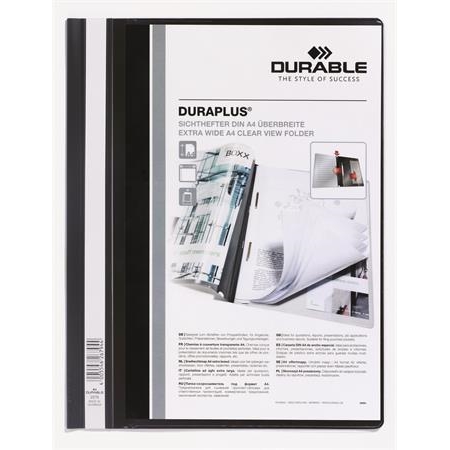 Desky s rychlovazačem Durable Duraplus, černá, A4, široké