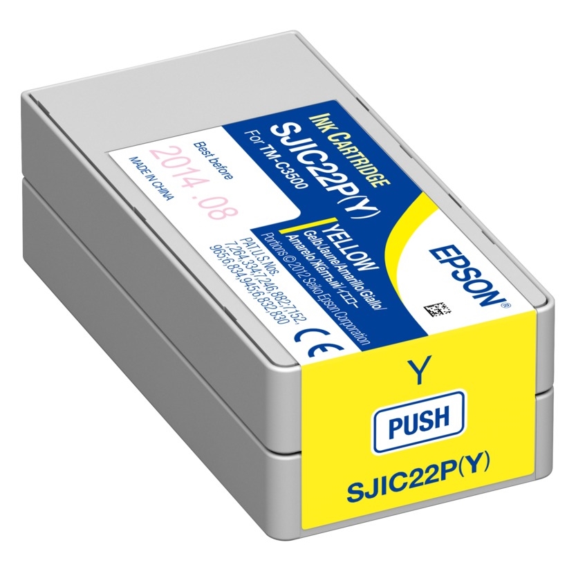 Inkoustová cartridge Epson C33S020604, ColorWorks C3500, SJIC22P(Y), yellow, originál