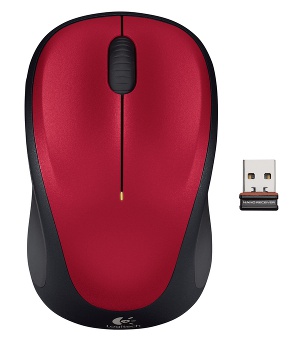 Myš Logitech Wireless Mouse M235 nano, červená