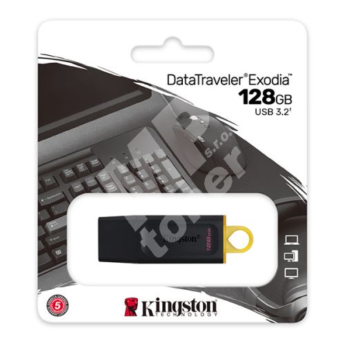 128GB Kingston DataTraveler Exodia, USB flash disk 3.0, černá 1