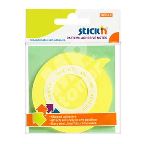 Samolepicí bloček Stick n 360° dialogová bublina neonově žlutá, 70x70mm 1