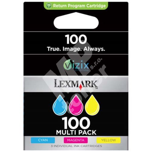 Cartridge Lexmark 014N0849B, CMY, #100, 3-pack originál 1